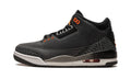 Air Jordan 3 Retro Sneakers - Black and Charcoal with Orange Accents