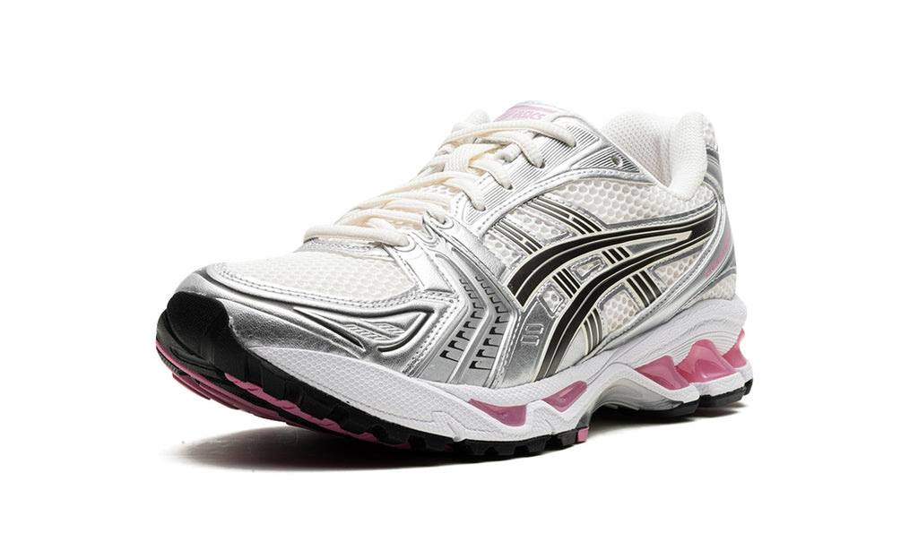 ASICS GEL-KAYANO 14 Sneakers - Cream/Silver/Black with Pink Accents