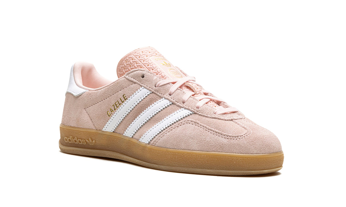 adidas Gazelle Indoor Sneakers - Pale Pink with White Stripes and Gum Sole