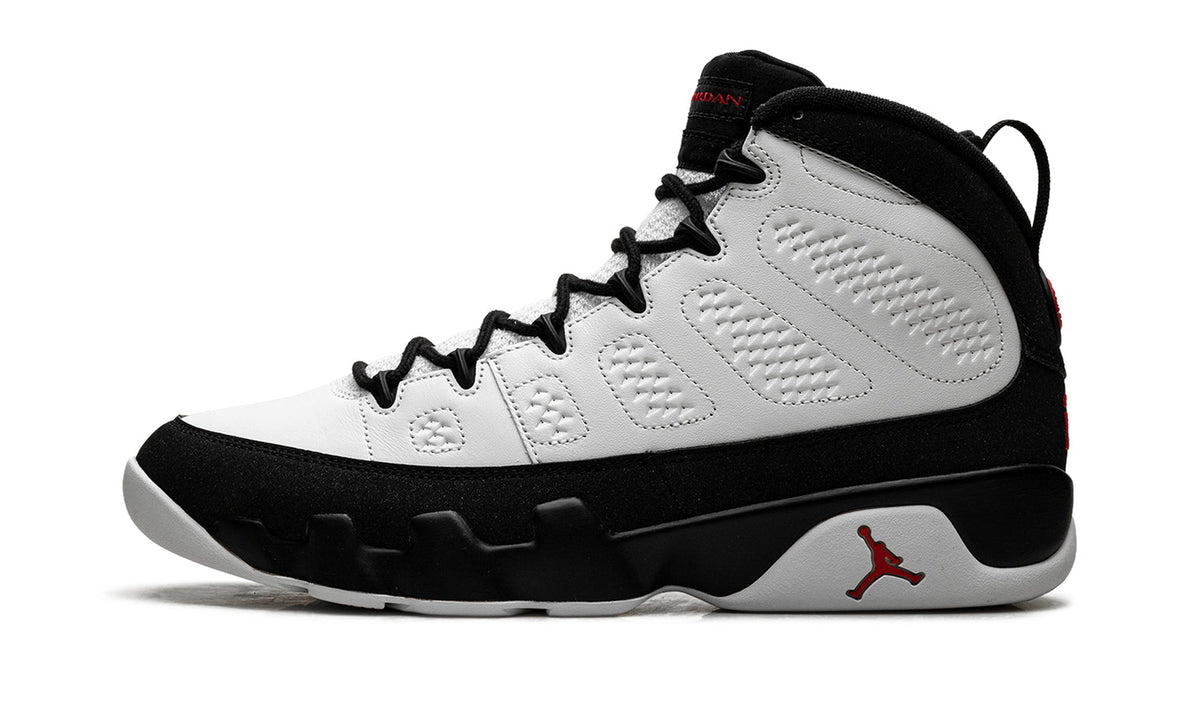 Air Jordan 9 Retro High-Top Sneakers - White and Black with Red Details
