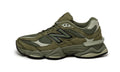 New Balance 9060 Sneakers - Olive Green and Grey with Cream Accents