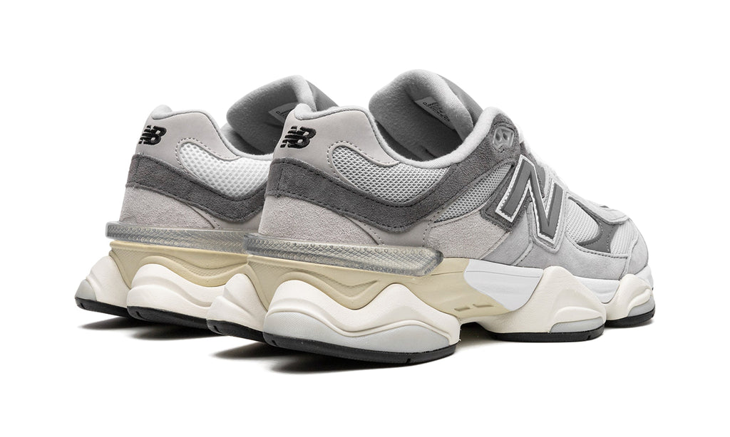 New Balance 9060 Sneakers - Grey and Cream with Burgundy Accents