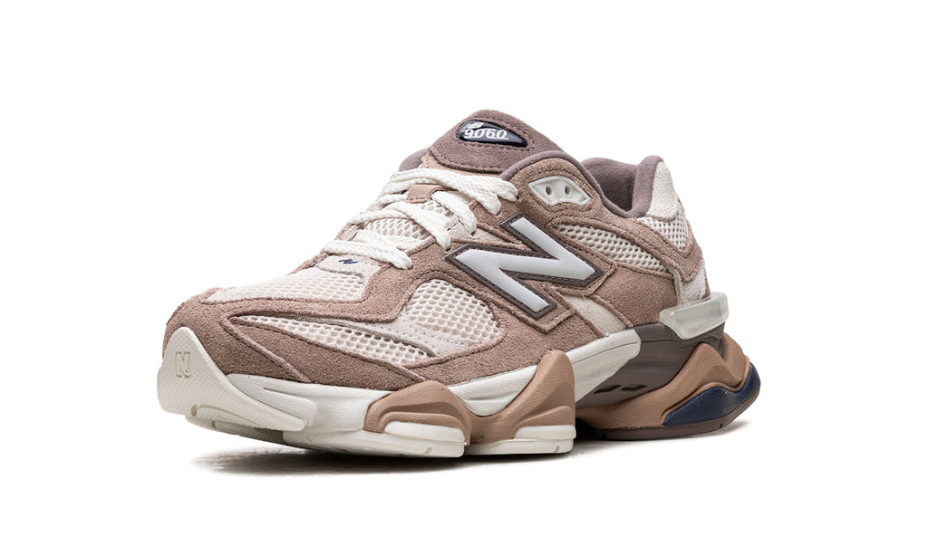 New Balance 9060 Sneakers - Taupe and Cream with Navy Accents