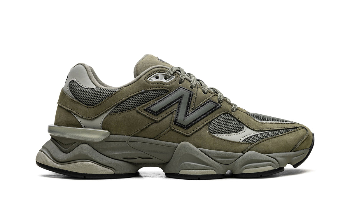 New Balance 9060 Sneakers - Olive Green and Grey with Cream Accents