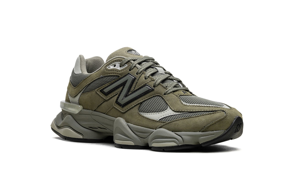 New Balance 9060 Sneakers - Olive Green and Grey with Cream Accents
