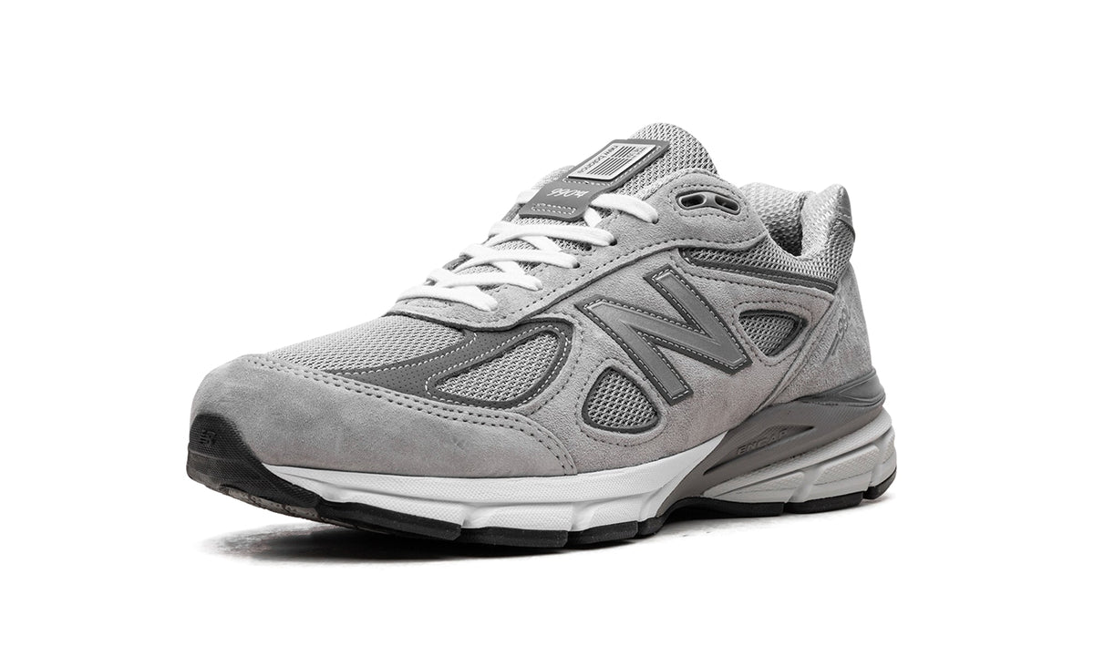 New Balance 990v4 Sneakers - Grey Mesh & Suede-Style Panels