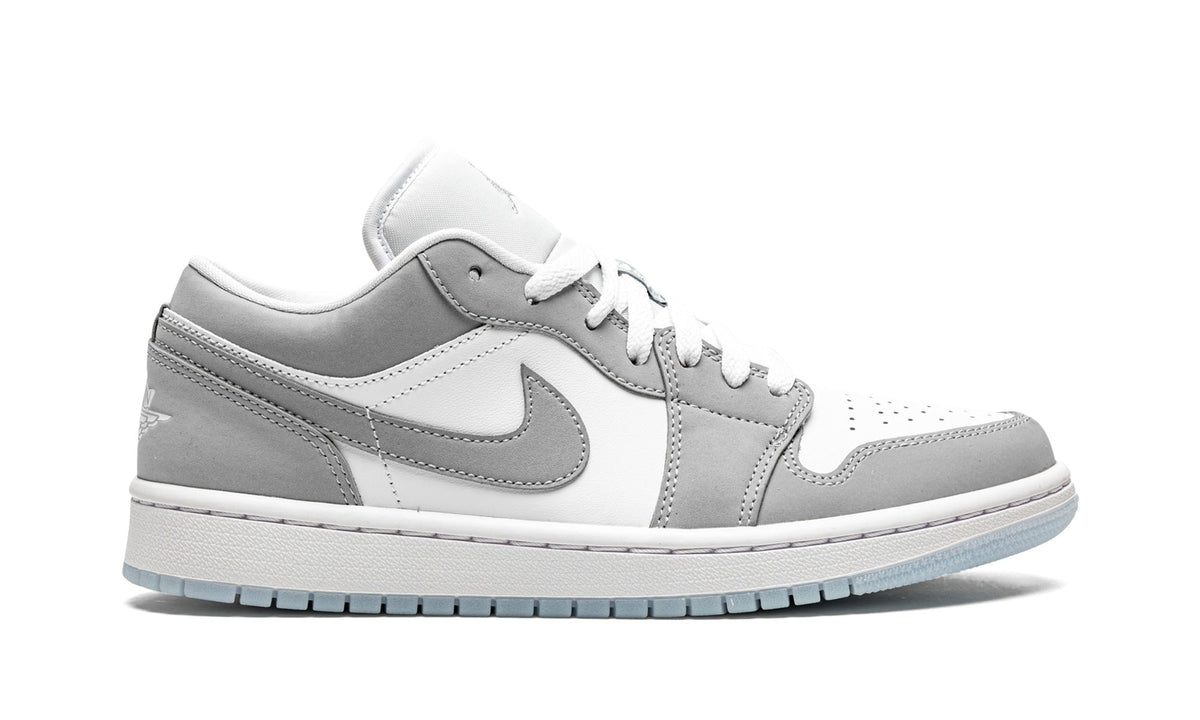 Air Jordan 1 Low Sneakers in White & Light Grey