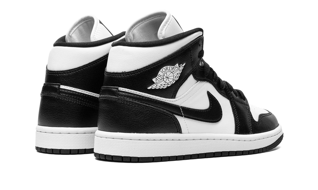 Air Jordan 1 Mid Sneakers - Black and White with Black Outsole