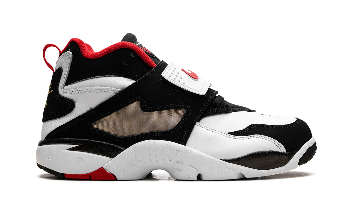Nike Air Diamond Turf Sneakers - Black and White with Red and Gold Accents