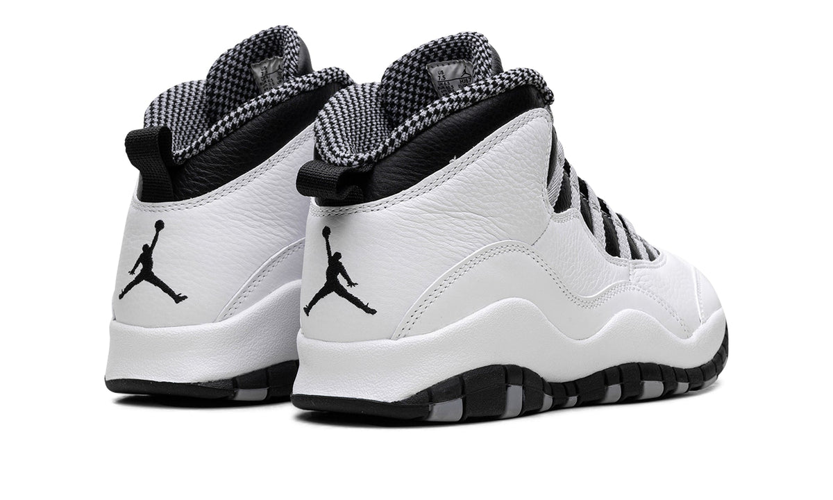 Air Jordan 10 Retro Sneakers - White/Black with Grey Lace Loops