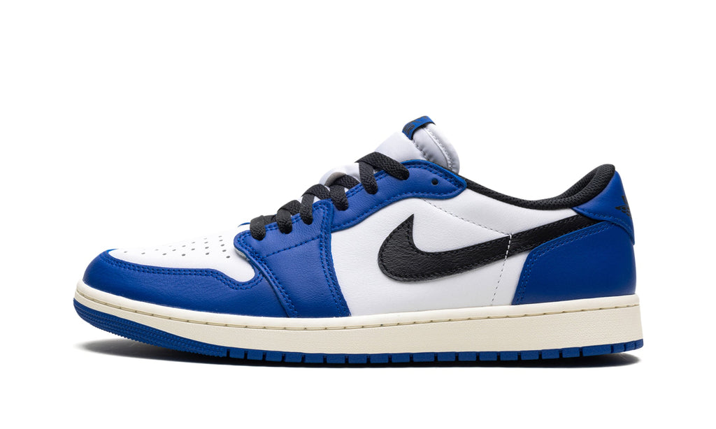 Air Jordan 1 Retro Low OG Sneakers - Royal Blue and White with Black Swooshes