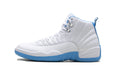 Air Jordan 12 Retro Sneakers - White/Light Blue with Silver Details