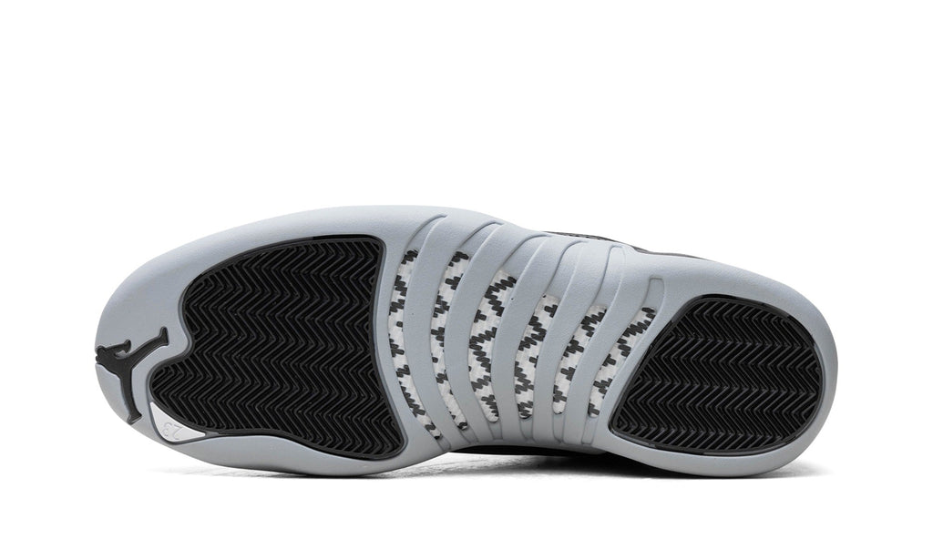 Air Jordan 12 High-Top Sneakers - Black/Light Grey with Silver Accents