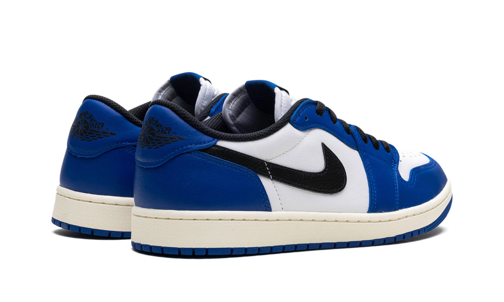 Air Jordan 1 Retro Low OG Sneakers - Royal Blue and White with Black Swooshes