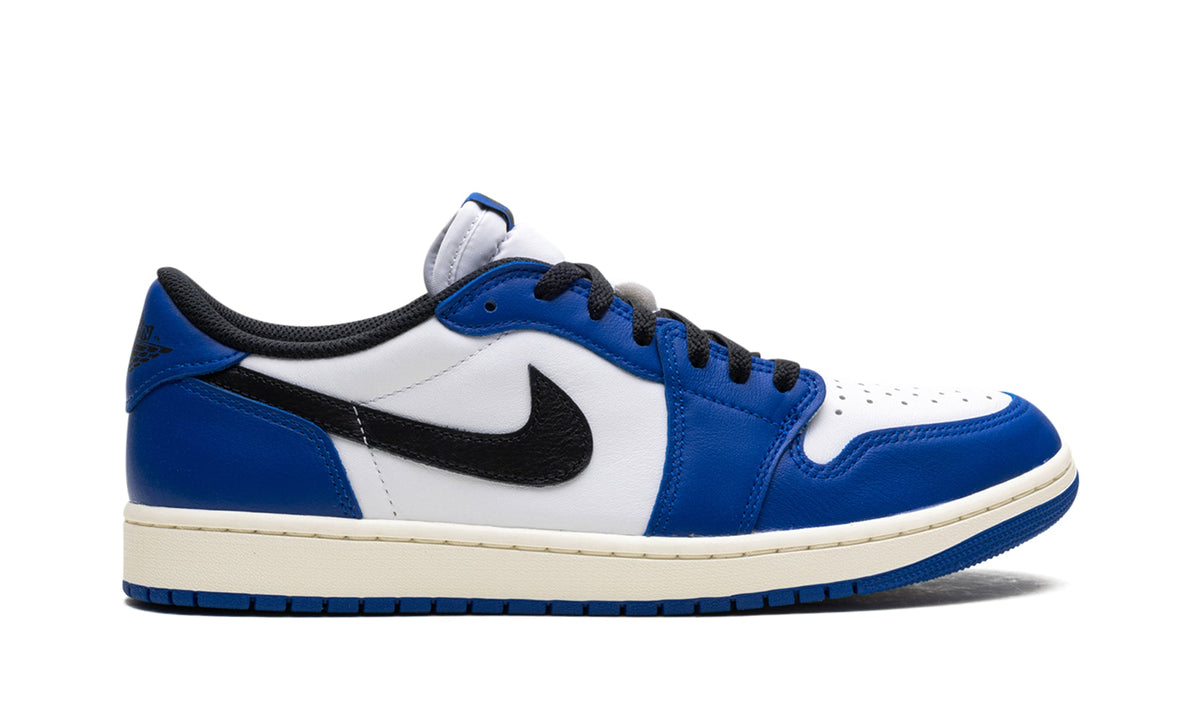Air Jordan 1 Retro Low OG Sneakers - Royal Blue and White with Black Swooshes