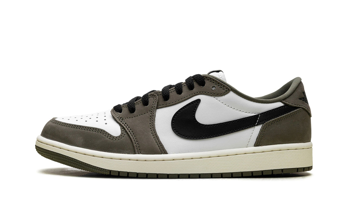 Air Jordan 1 Low Sneakers - Olive Grey/White/Black with Cream Midsole
