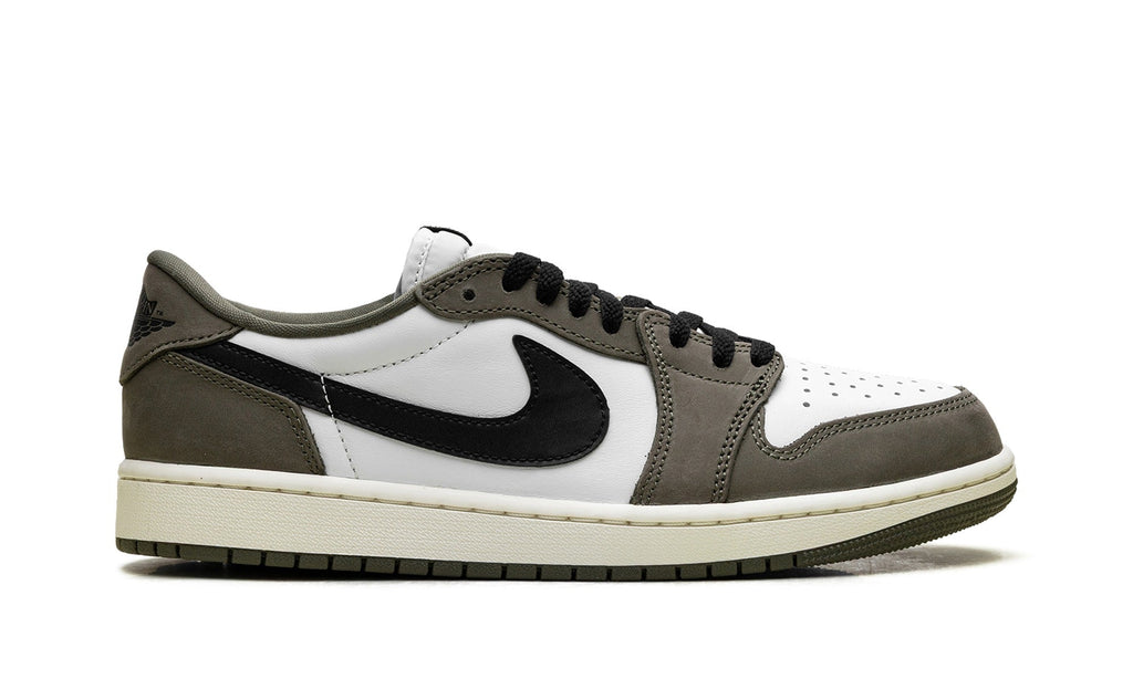 Air Jordan 1 Low Sneakers - Olive Grey/White/Black with Cream Midsole