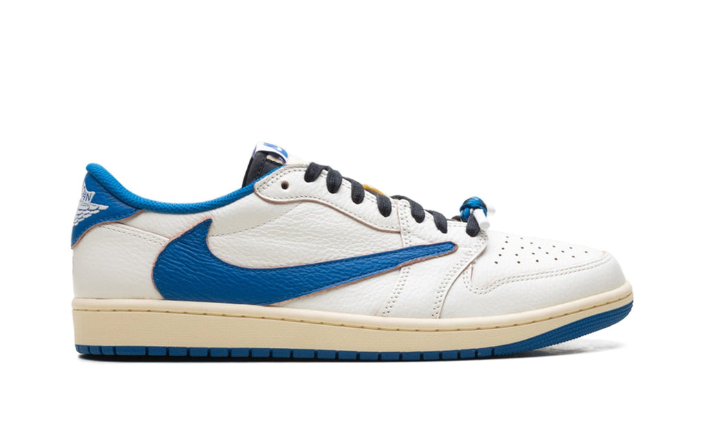 Air Jordan 1 Low Sneakers in White & Royal Blue