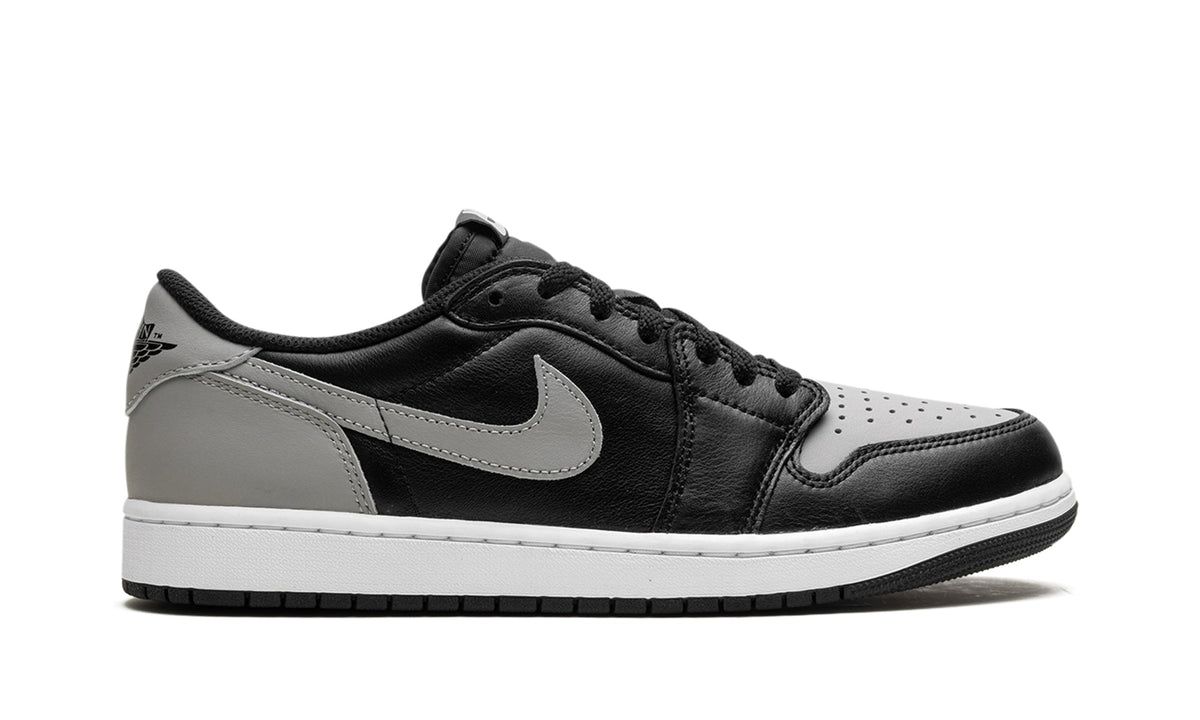 Air Jordan 1 Retro Low OG Sneakers - Black and Gray with White Midsole