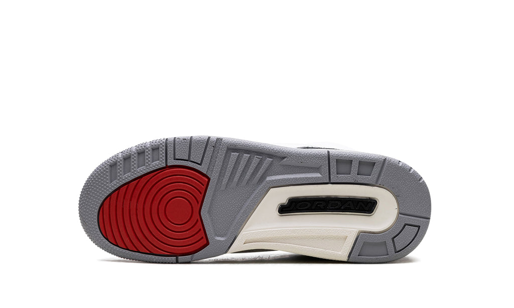 Air Jordan 3 Retro Sneakers - White/Grey with Elephant Print and Red Accents