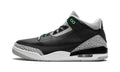 Air Jordan 3 Retro Sneakers - Black and Grey with Mint Green Accents
