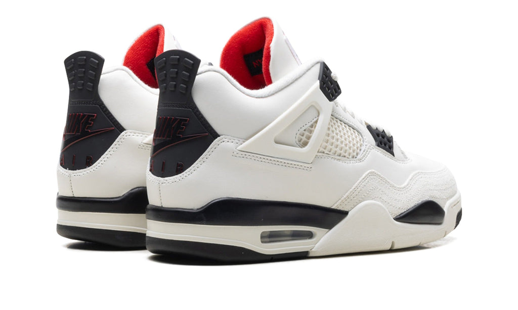 Air Jordan 4 Sneakers – White, Black & Red