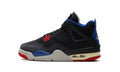 Air Jordan 4 Sneakers - Black/Blue/Red with Grey and Cream Midsole