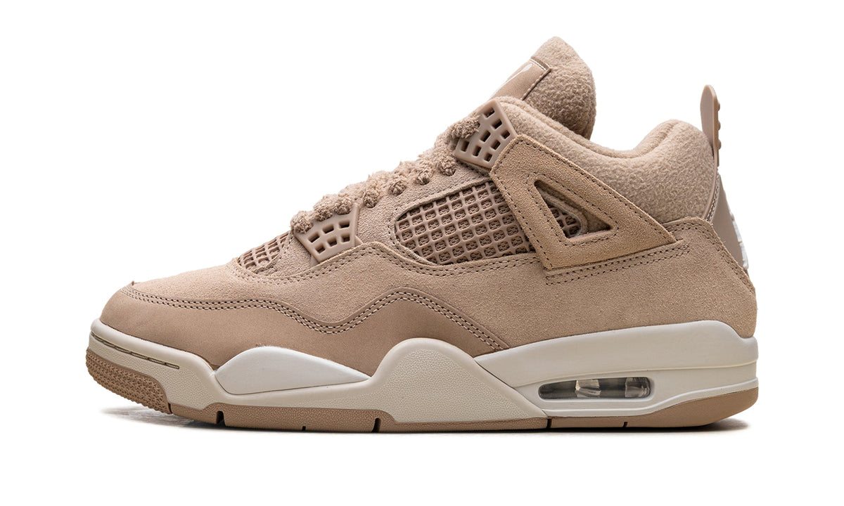 Air Jordan 4 Retro Sneakers - Sand Beige and Cream with Textured Details