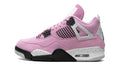 Air Jordan 4 Retro Sneakers - Pink with Speckled Grey and Black Details