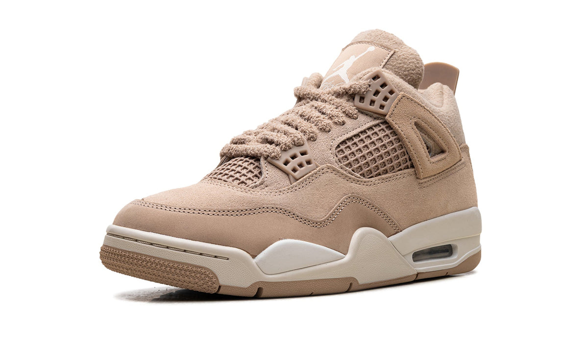 Air Jordan 4 Retro Sneakers - Sand Beige and Cream with Textured Details