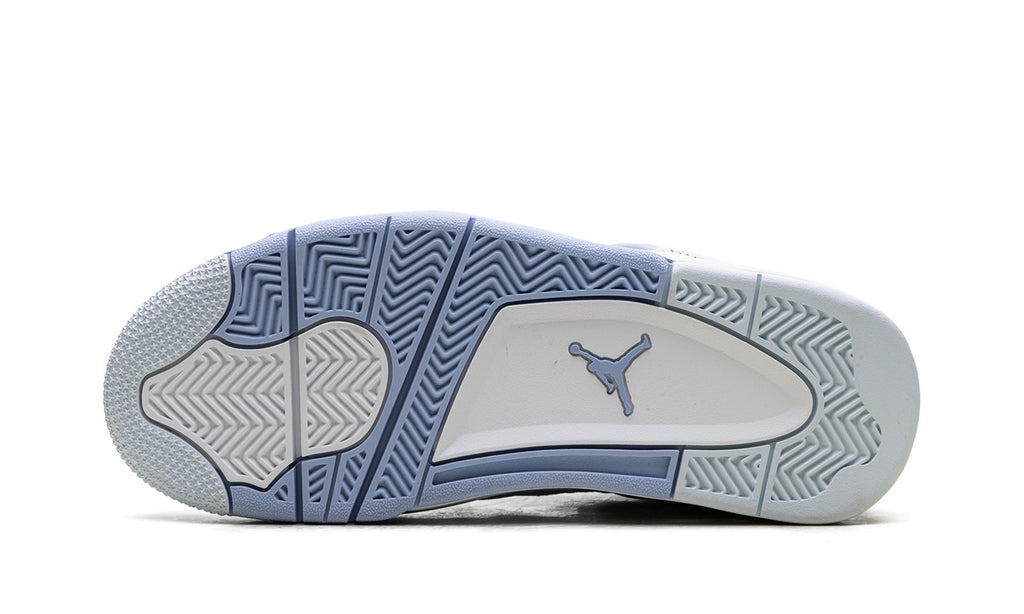 Air Jordan 4 Sneakers - White/Light Blue with Mesh Panels and Visible Air