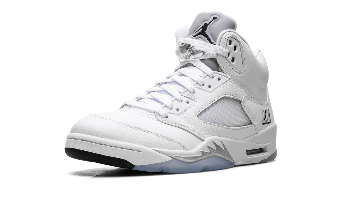 Air Jordan 5 Sneakers – White, Silver & Ice Blue