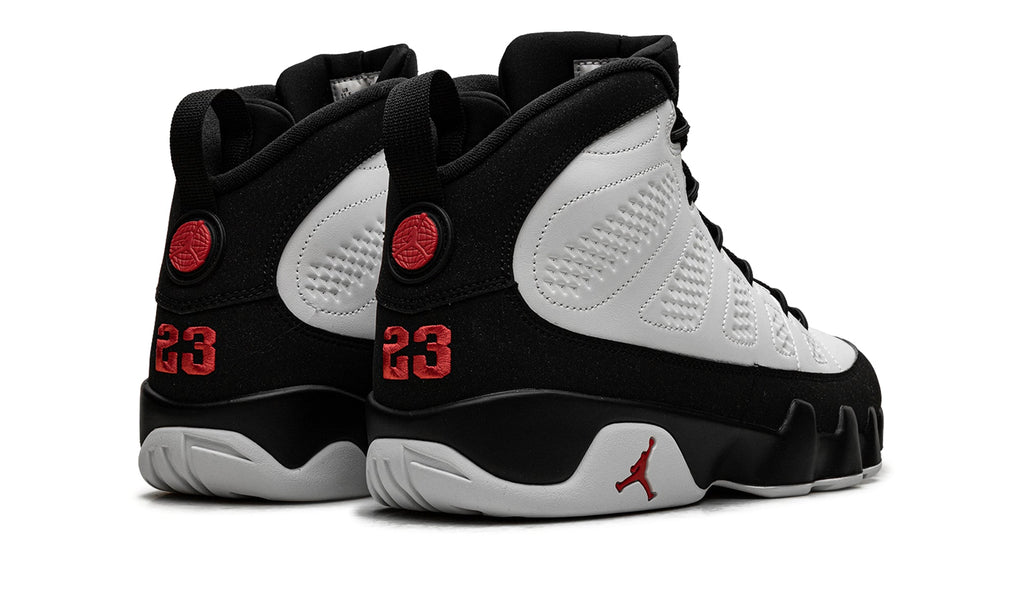 Air Jordan 9 Retro High-Top Sneakers - White and Black with Red Details