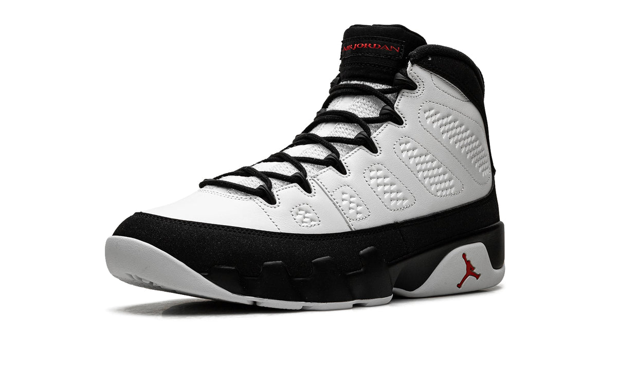 Air Jordan 9 Retro High-Top Sneakers - White and Black with Red Details