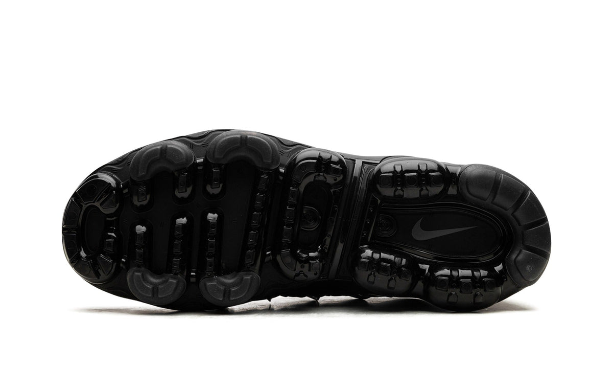 Nike Air VaporMax Plus Sneakers - All Black with Glossy Cage and Visible Air Sole