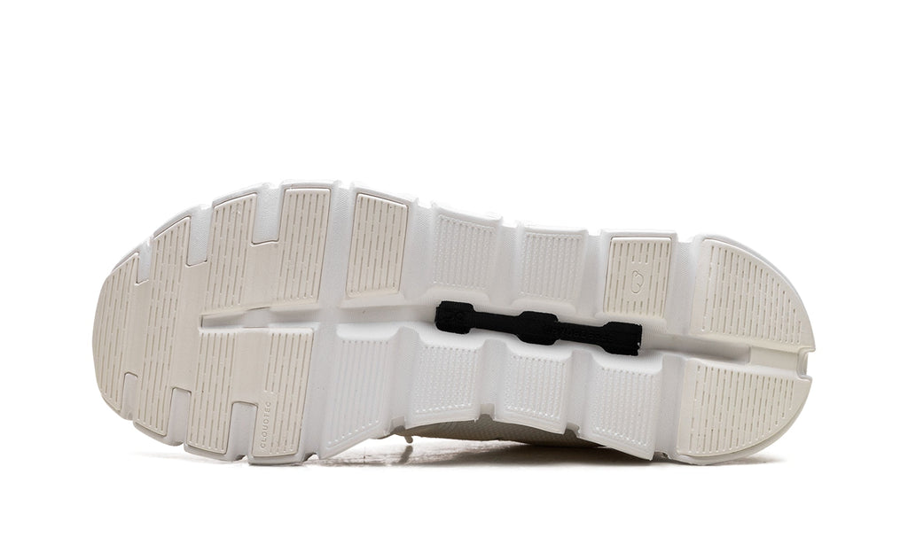 On Cloud Sneakers - White with Gray Logo Details and Hollow-Pod Sole