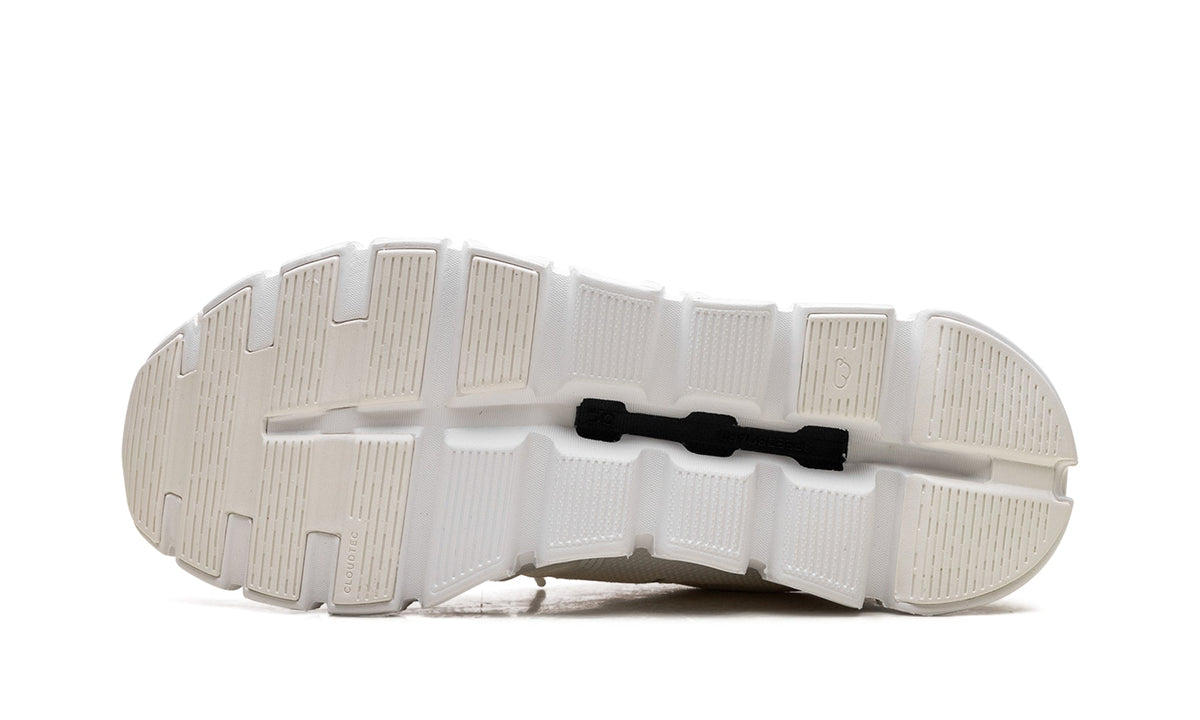On Cloud Sneakers - White with Gray Logo Details and Hollow-Pod Sole