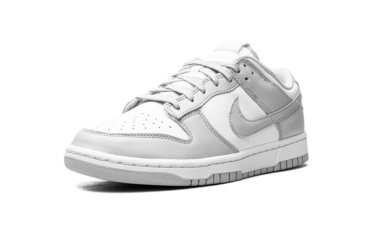 Nike Dunk Low Sneakers - White/Light Grey with Tonal Swoosh