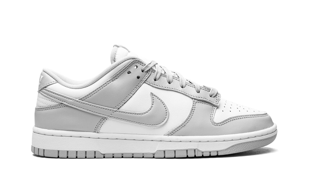 Nike Dunk Low Sneakers - White/Light Grey with Tonal Swoosh