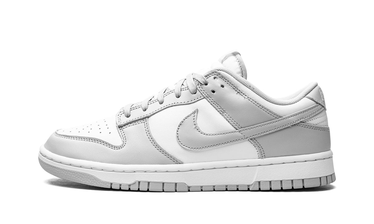 Nike Dunk Low Sneakers - White/Light Grey with Tonal Swoosh