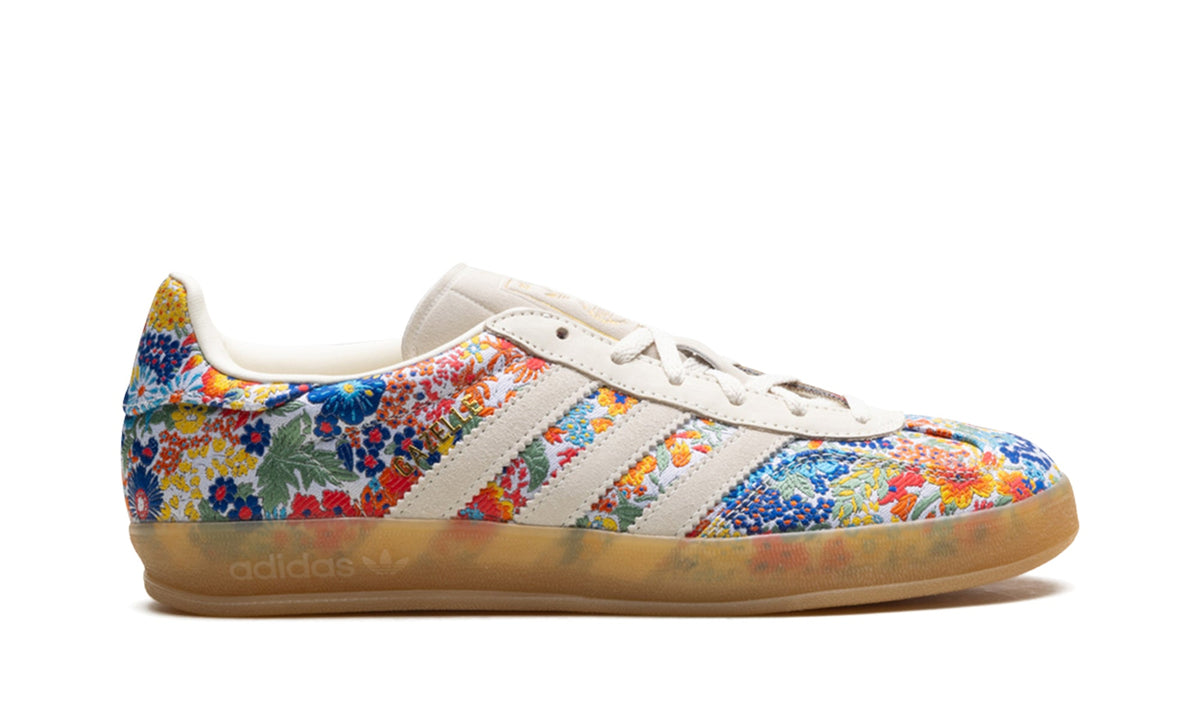 adidas Gazelle Indoor Sneakers - Multicolor Floral Print with Cream Stripes and Gum Sole