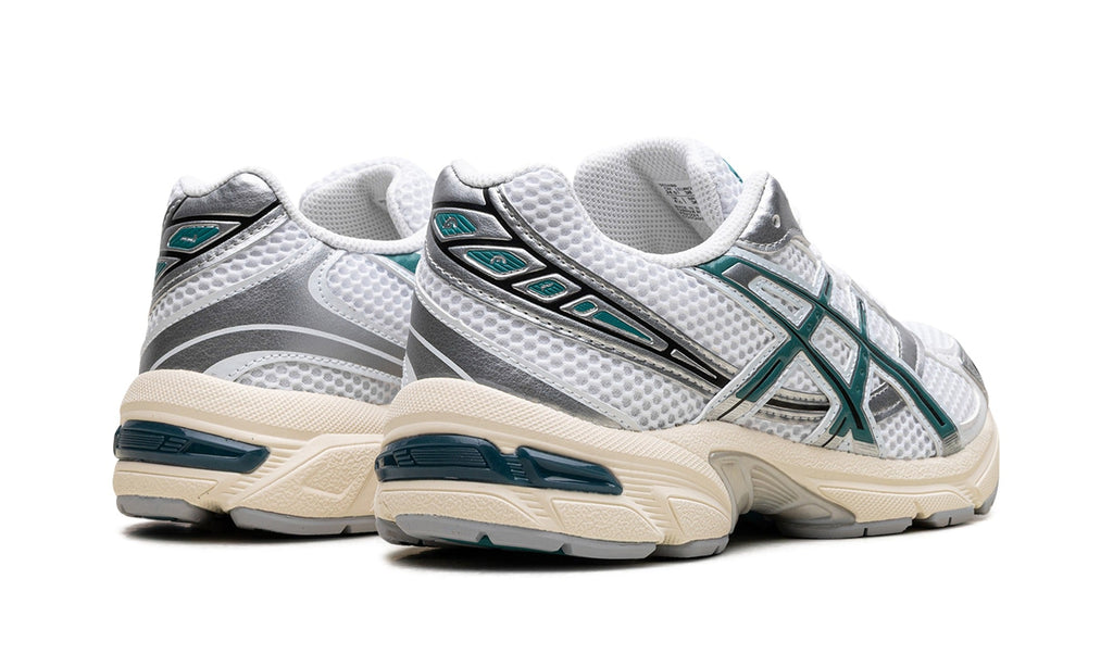 ASICS GEL-1130 Sneakers - White/Silver/Teal with Cream Midsole