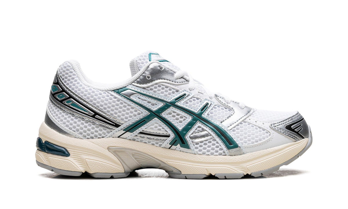 ASICS GEL-1130 Sneakers - White/Silver/Teal with Cream Midsole