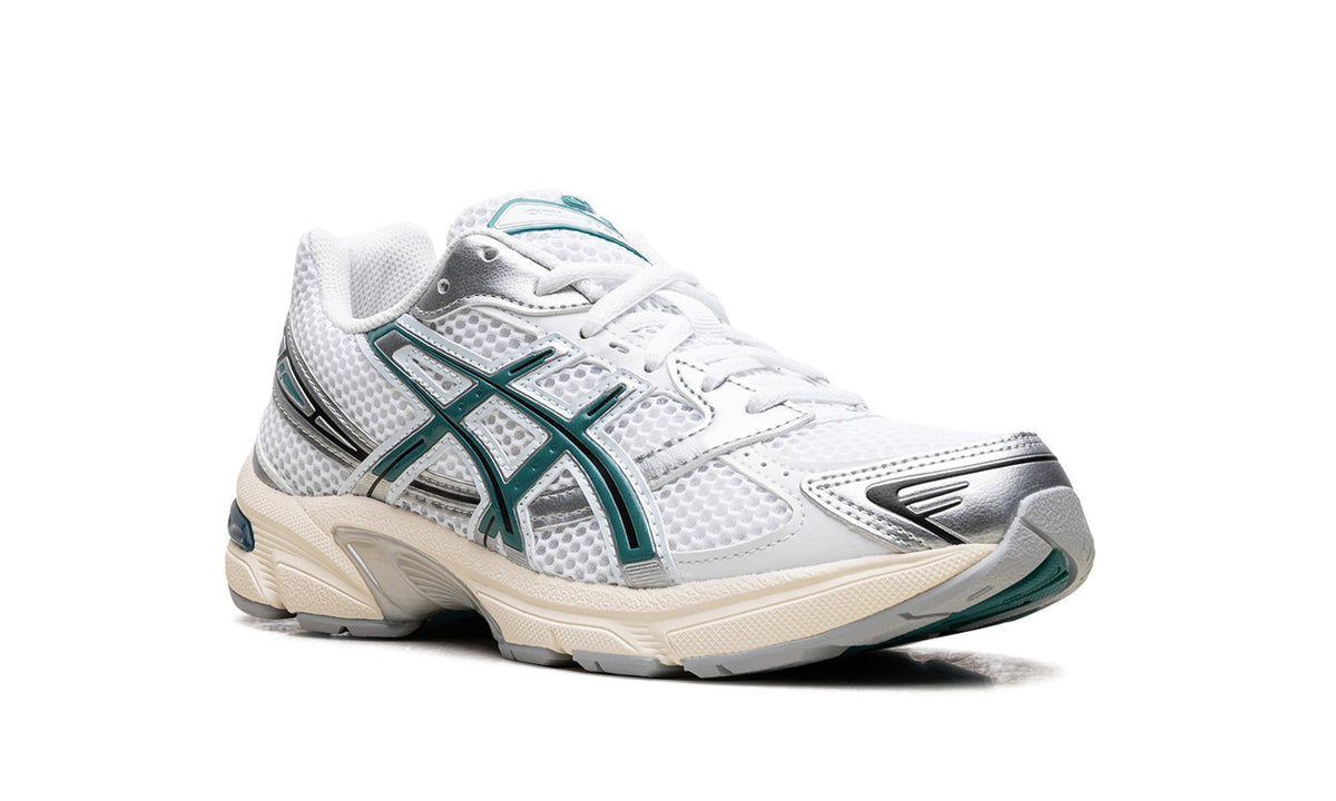 ASICS GEL-1130 Sneakers - White/Silver/Teal with Cream Midsole