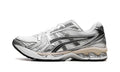 ASICS GEL-KAYANO 14 Sneakers - White and Metallic Silver with Black Accents