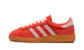 adidas Handball Spezial Sneakers - Coral Red with Pale Pink Stripes and Gum Sole