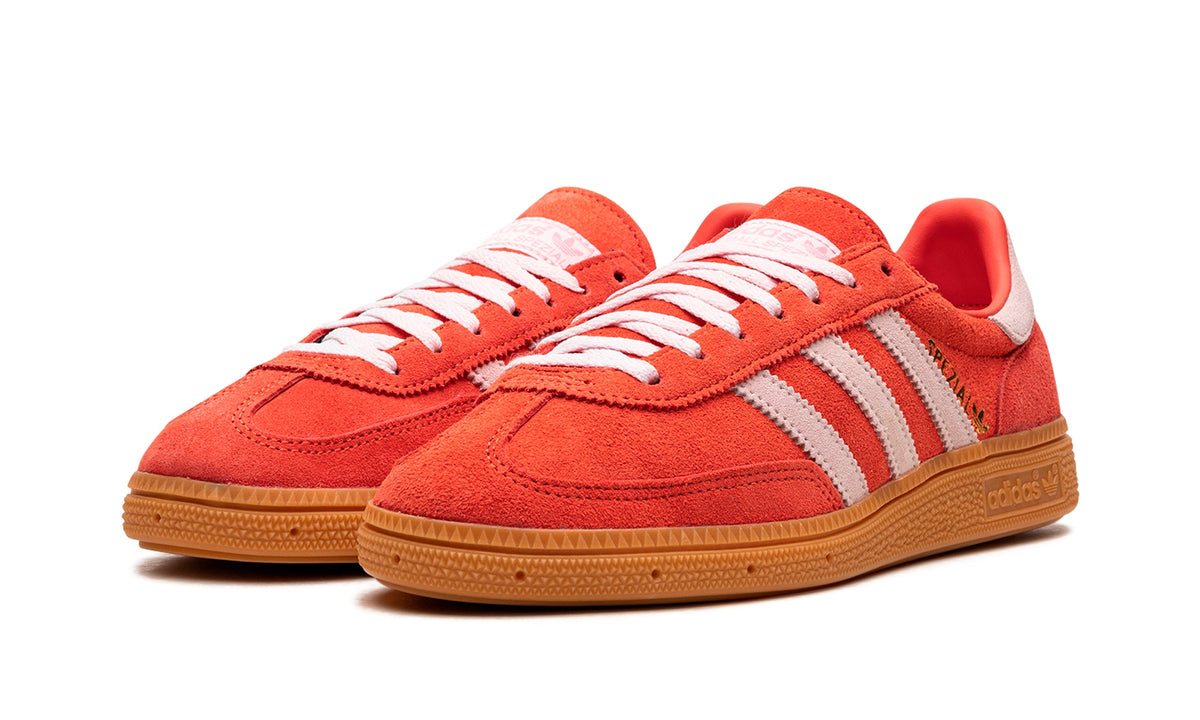 adidas Handball Spezial Sneakers - Coral Red with Pale Pink Stripes and Gum Sole
