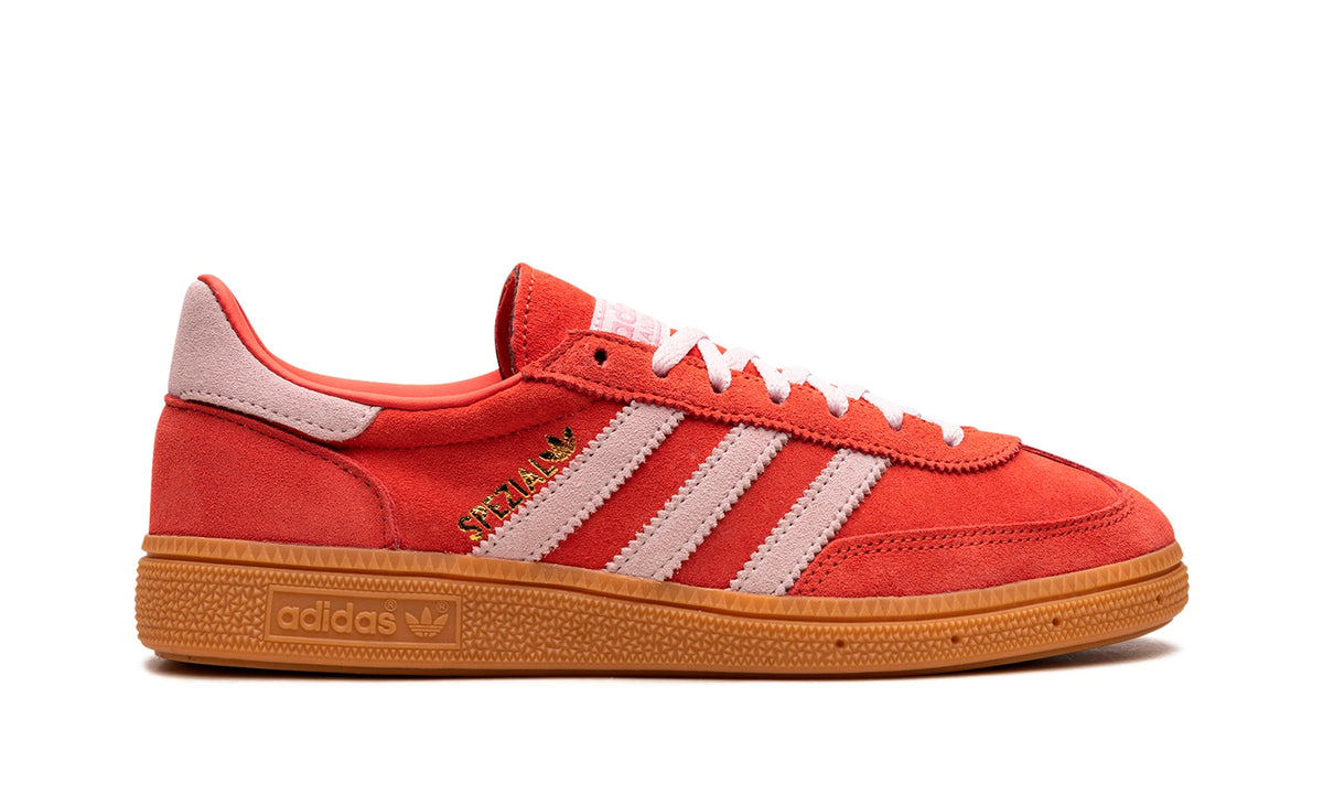 adidas Handball Spezial Sneakers - Coral Red with Pale Pink Stripes and Gum Sole