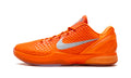 Nike Kobe 6 Sneakers - Bright Orange with Silver Swooshes and Scale-Textured Upper
