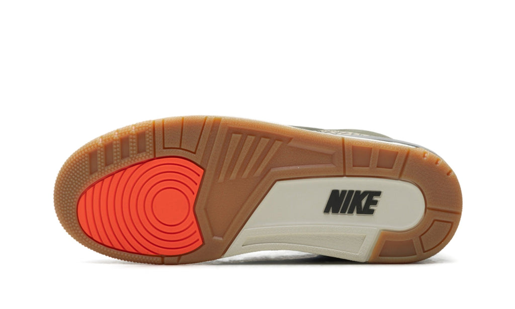 Air Jordan 3 Sneakers - Olive/Black with Elephant Print and Gum-Colored Sole